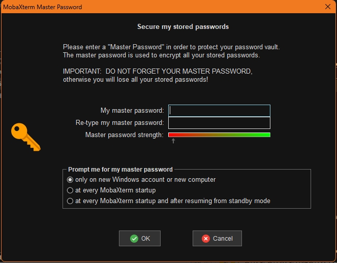 创建密码存储用的密码